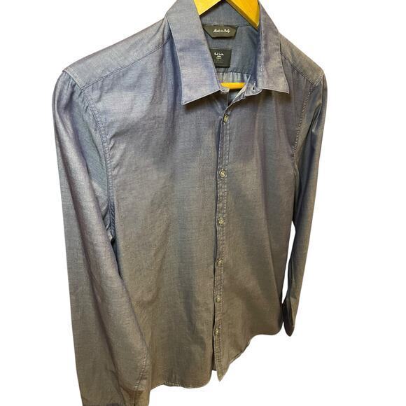 Paul Smith Exclusive Barneys NY Men Medium Indigo Denim 100%ā Cotton Button Up - Picture 4 of 12